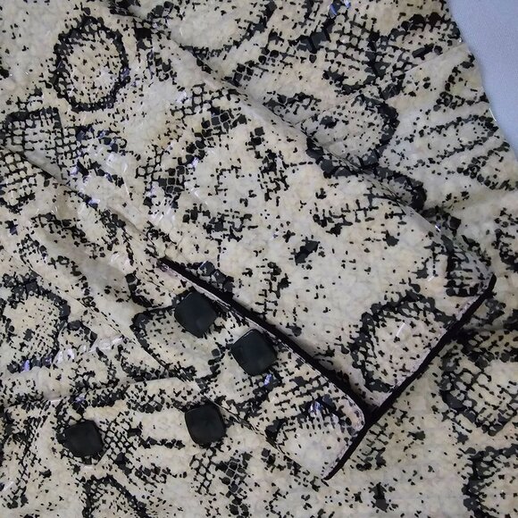 Clara S. Allover Snake Print Button-Up Allover Sequin Jacket Women's Size Large - Picture 6 of 13